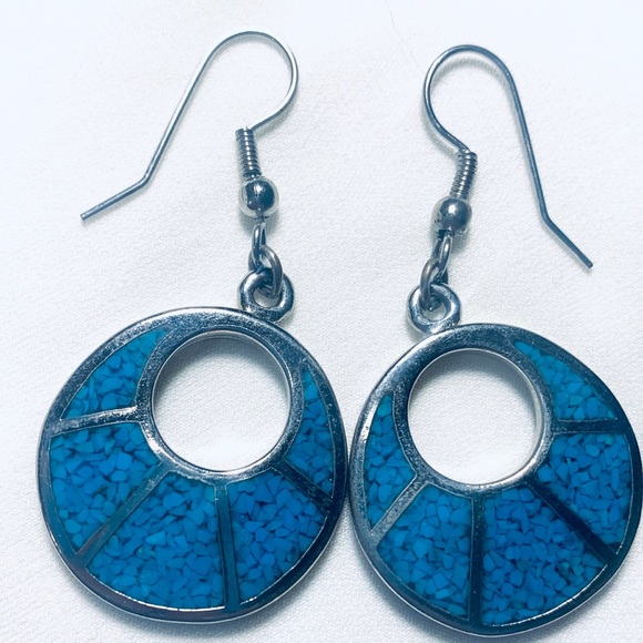 3 Sets of Handmade Turquoise Vintage Earrings - Picture 3 of 4